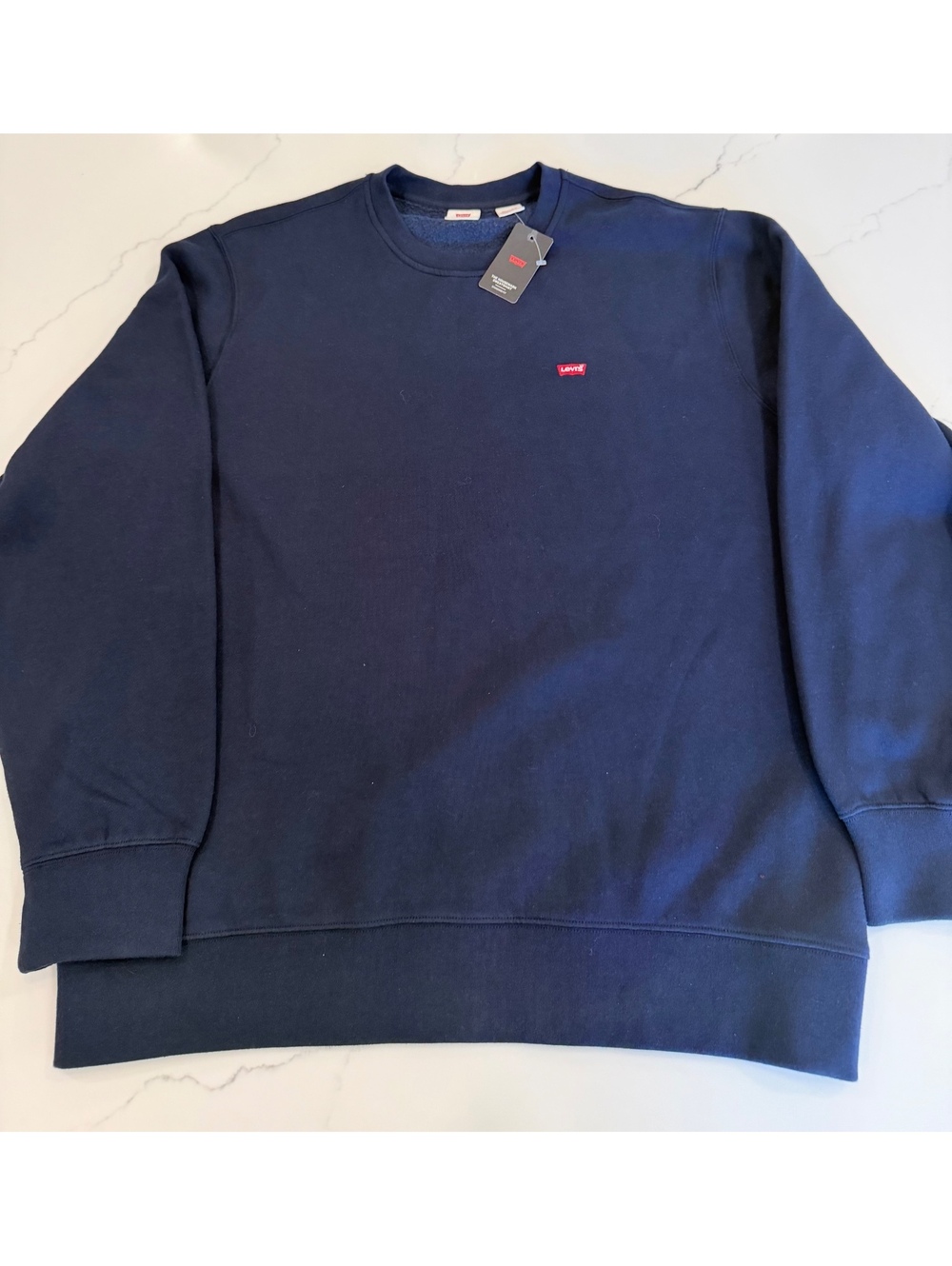 Mens Levi’s Fleece Crewneck Sweatshirt Navy Blue Size XL